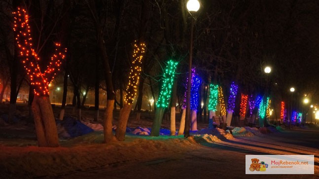 Фото 3. Новогодние украшения деревьев, праздничная подсветка.Монтаж гирлянд.