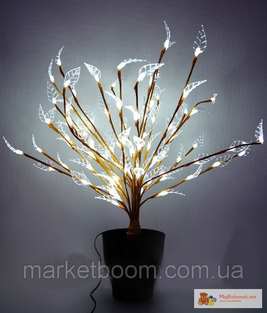 Светодиодное дерево с вазоном БОНСАЙ 60 см(белый)