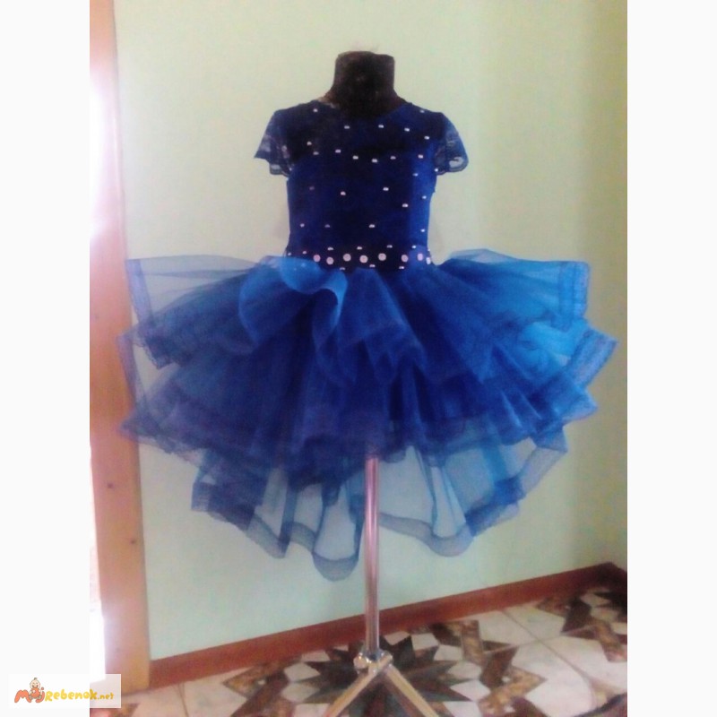 Фото 4. Нарядное детское платье пышное выпускной с шлейфом для выпускного синее