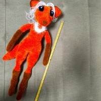 Іграшка мяка лисичка лисиця руда хитра модниця вязана крючком плюшева ручна робота