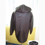 Оригинальная женская кожаная куртка с капюшеном. Лот 247