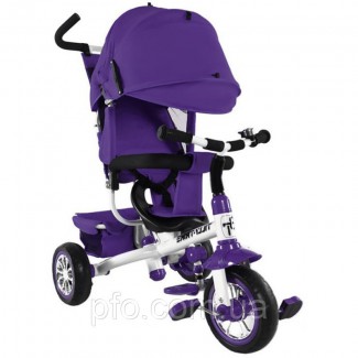 Велосипед 3-х колёсный Tilly Trike фиолетовый с крышей новый