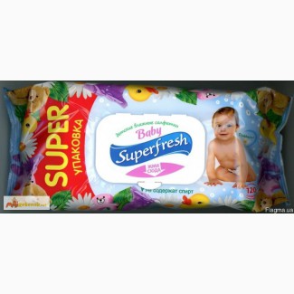 Вологі серветки для дітей Superfresh 120 шт з клапаном