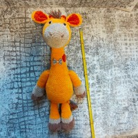 Жирафа великий вязана іграшка плюшевий ручна робота