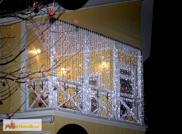Фото 6. Гирлянда световой дождь 2х1 метр, гирлянда штора на окно