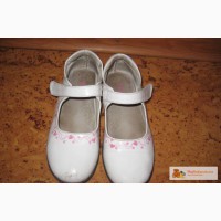 Туфли лаковые белые весенние для девочки, 19,5см