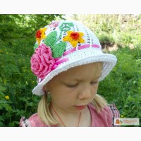 Летняя шляпка для девочки с полями