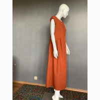 Платье из льна Season в стиле бохо цвета оранж