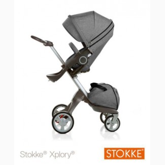 Stokke Xplory V3 2015 Beige Melange Stroller With Extra Black melange Textile