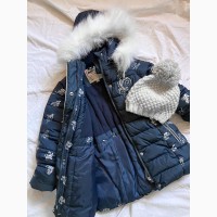 Дитяча зимова куртка - пальто з капюшоном. 28р. 98 см