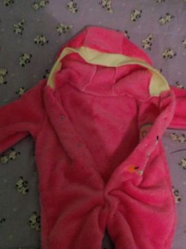 Фото 6. Піжамка тепла махрова для немовлят/человечек с капюшоном розового цвета