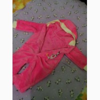 Піжамка тепла махрова для немовлят/человечек с капюшоном розового цвета