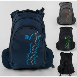Городской/школьный рюкзак, мягкая спинка, ассиметрия, usb-кабель