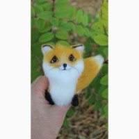 Золота лисичка брелок іграшка валяна інтерєрна лиса суверін подарунок лисиця игрушка