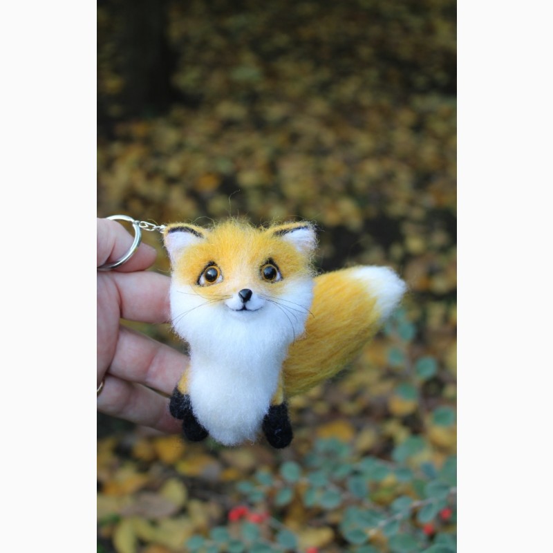 Фото 7. Золота лисичка брелок іграшка валяна інтерєрна лиса суверін подарунок лисиця игрушка