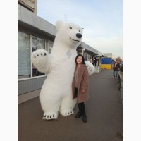 Білий Ведмедик Гіганських розмірів Аніматор на експрес привітання
