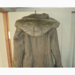 Тёплое женское пальто на меху с капюшеном (дублёнка). Лот 401