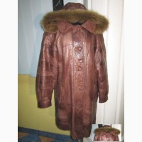 Стильная женская кожаная куртка с капюшоном. Германия. Лот 57