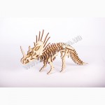 Динозавр Стриказавр 3д пазлы-конструктор из дерева на пластинах лазерная резка