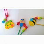 Хорошенькие закладки с деревянными игрушками от Bino