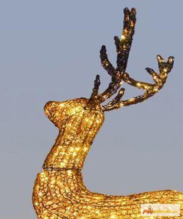 Фото 2. Светодиодный олень Золотой, новогодний подарок на год