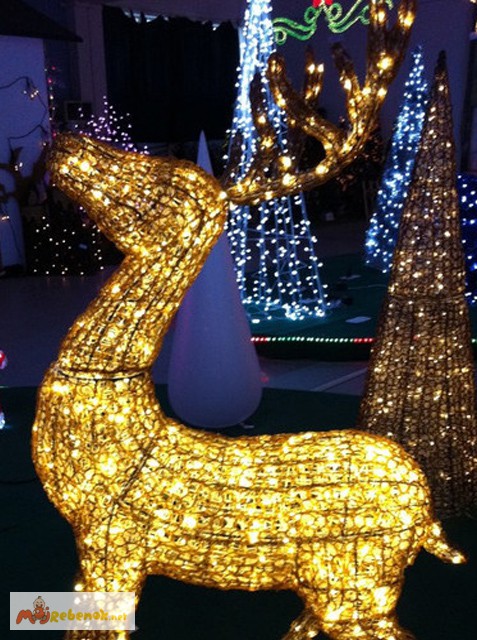 Фото 5. Светодиодный олень Золотой, новогодний подарок на год