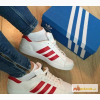 Кроссовки реплика Adidas Superstar с красными полоска