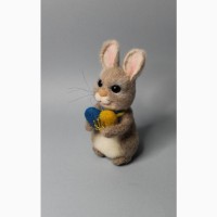 Заяц валяна іграшка хендмєйд інтерєрная зайка игрушка ручной работи подарок сувенир кролик