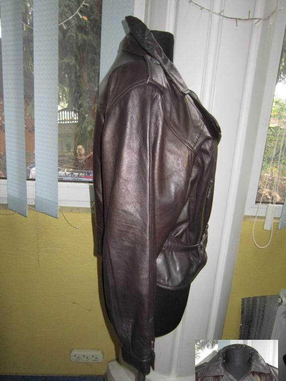Фото 6. Утеплённая женская кожаная куртка - косуха с поясом. Лот 294