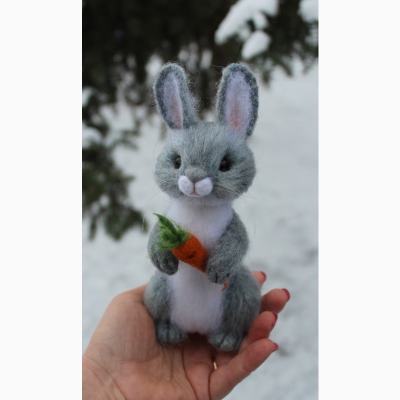 Фото 2. Заяц валяна іграшка зайчик интерєрний зайка хендмєйд авторська ручної роботи кролик
