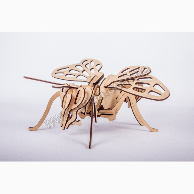 Фото 2. Пчела 3д пазлы-конструктор из дерева в коробке лазерная резка собственное производство