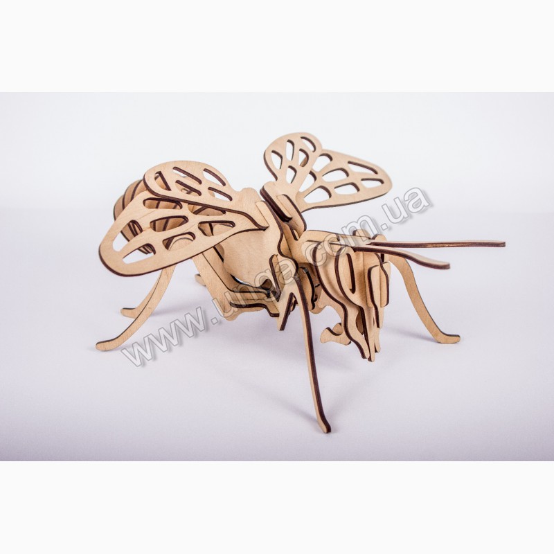 Фото 3. Пчела 3д пазлы-конструктор из дерева в коробке лазерная резка собственное производство