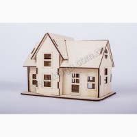 Загородный домик 3д пазлы-конструктор из дерева в коробке лазерная резка