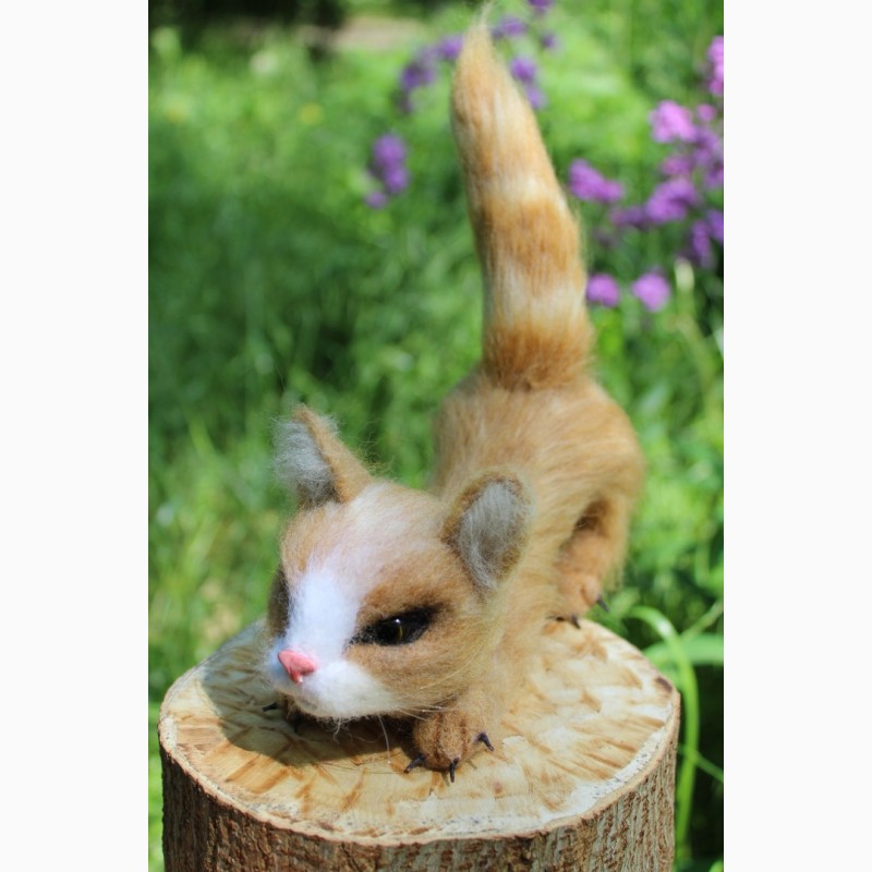 Фото 9. Котик валяна іграшка інтерєрна кошка хендмєйд игрушка валяная з шерсті сувенір подарунок