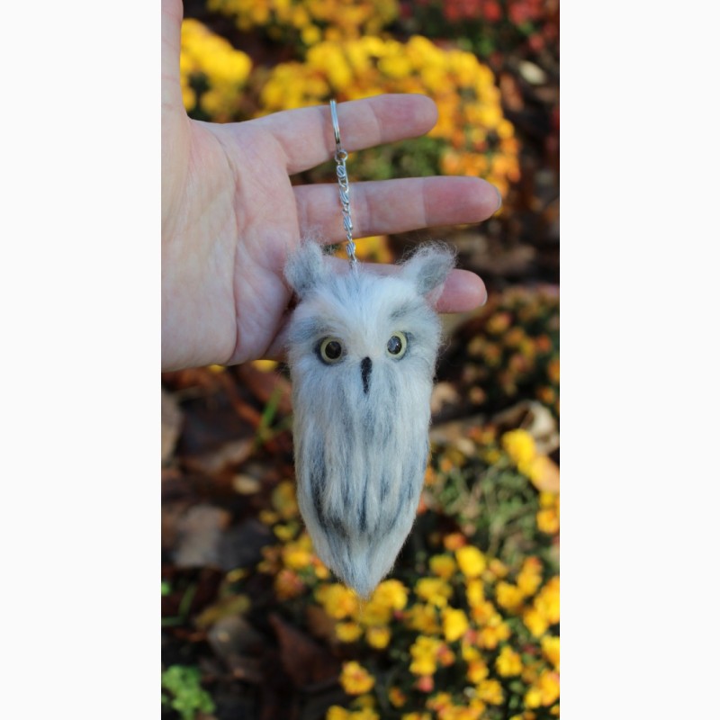 Фото 6. Совенок брелок іграшка валяна сова полярная букля інтерєрна сувенір подарунок хендмєйд