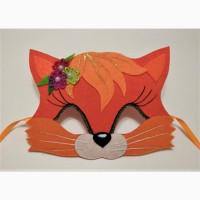 Карнавальная маска лисички из фетра