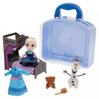 Игровой набор мини кукла Эльза в чемоданчике с игрушками
