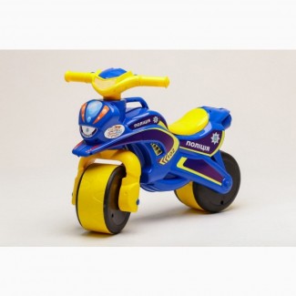 Беговел Active Baby Police музыкальный Сине-желтый, Детские велосипеды