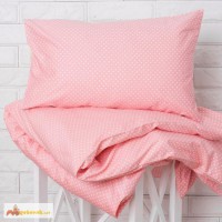 Детское постельное белье хорошего качества, Комплект Розовые горошки