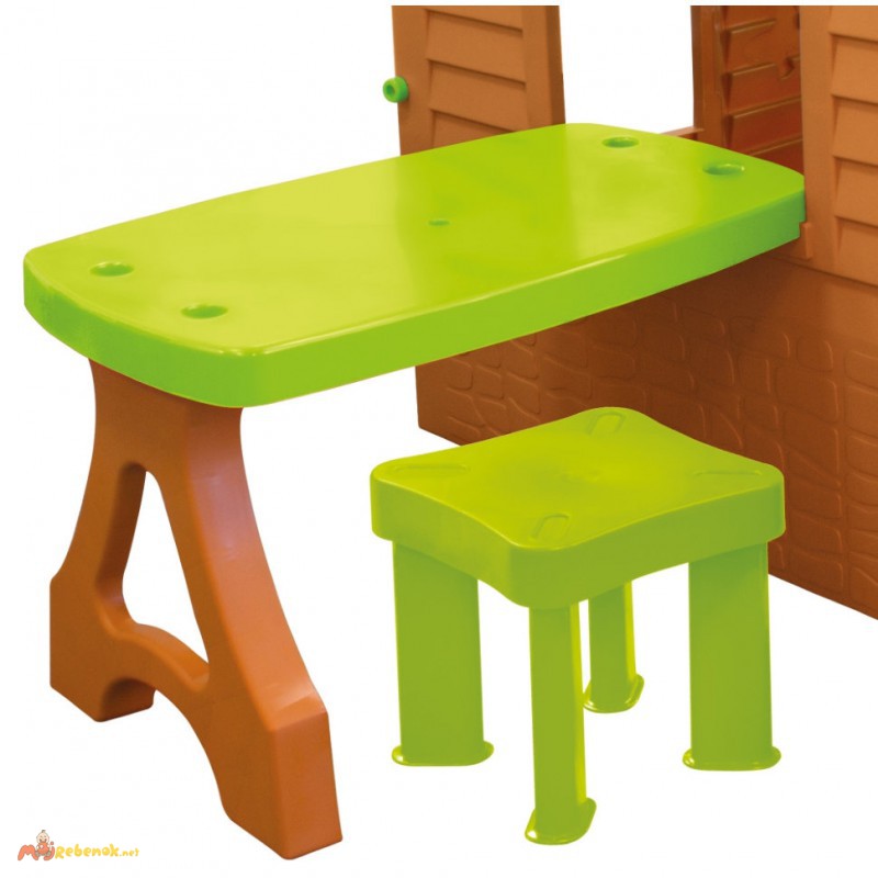 Фото 4. Детский игровой домик Лесной коричневый +столик+стулик