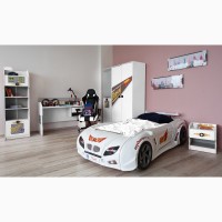 Детская Кровать машина F1 -белая