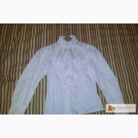 Школьная Блуза для девочки 4-5 класс белая рукав 52