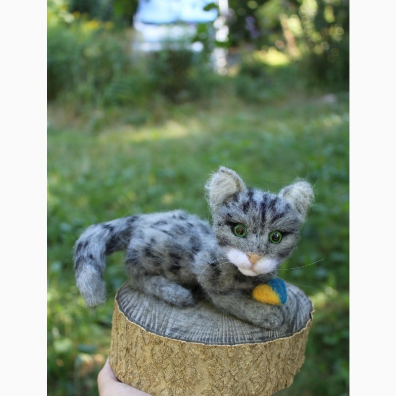 Фото 4. Кошка валяная игрушка хендмєйд из шерсти ручной работы интерьерная котик подарок кішка