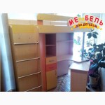 Кровать-чердак с выдвижным столом и угловым шкафом (к1) Merabel