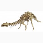 Динозавр Апатозавр 3д пазлы-конструктор из дерева на пластинах лазерная резка
