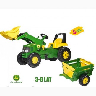 Педальный трактор Rolly Toys с прицепом и ковшом Junior John Deere 811496