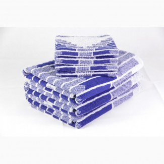 Набор 2 шт жаккардовых полотенце Индия, 40х60, в упаковке, в сине-белых тонах