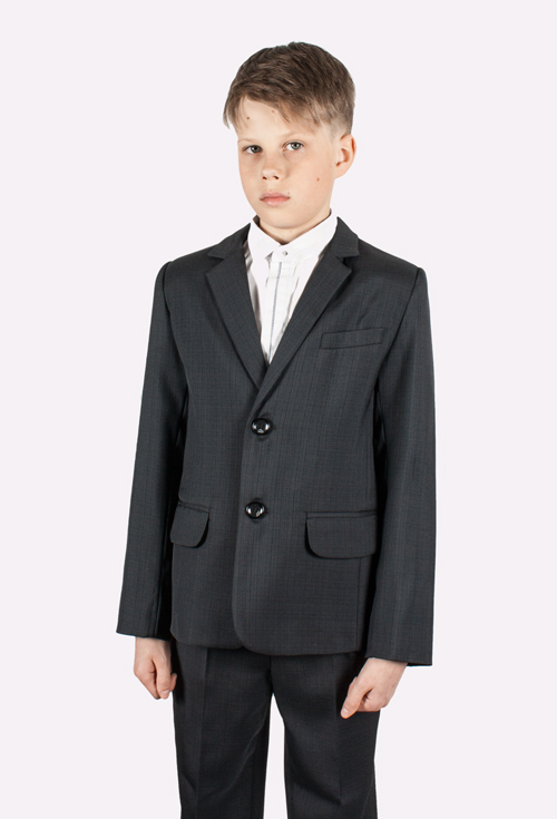 Фото 2. Школьный костюм для мальчика темно - серого цвета