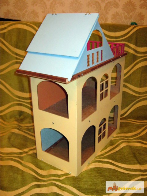 Фото 6. Желтый разборной домик для куколок до 18 см. Красивый домик для кукол