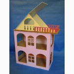 Разборной розовый кукольный домик для куколок до 18 см